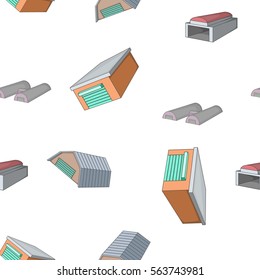 Types of garages pattern. Cartoon illustration of types of garages vector pattern for web