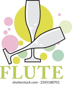 TYPES OF GLASSES "FLUTE GLASS" VECTOR ILLUSTRATION