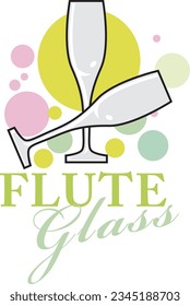 TYPES OF GLASSES "FLUTE GLASS" VECTOR ILLUSTRATION