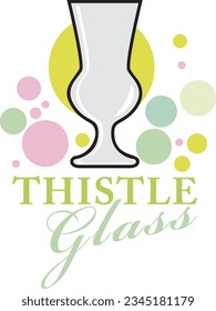 TYPES OF GLASSES "THISTLE GLASS" VECTOR ILLUSTRATION