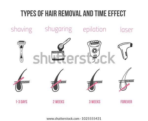 Types Hair Removal Follicle Infographics Flat Stock Vector