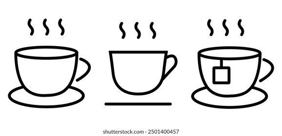 Types of Hot Beverages. vector illustration isolated on white background