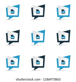 Types icons colored set with file rtf, file HTML, file iso and other file c++ elements. Isolated vector illustration types icons.