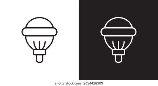 Arten von Glühbirnen Symbol. Leuchtmittel Lampe, Vektorsymbol auf transparentem und schwarzem Hintergrund gesetzt. Bearbeitbarer Strich
