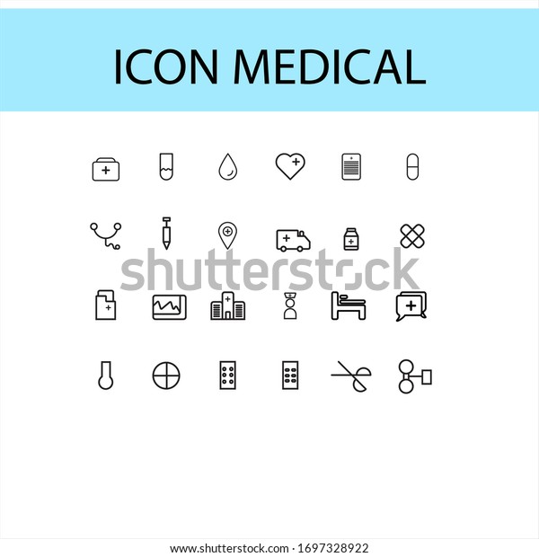 Types Medical Line Icons Stock Vector (Royalty Free) 1697328922 ...