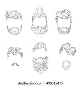 Types Mens Hairstyles Stock Illustration 430812514