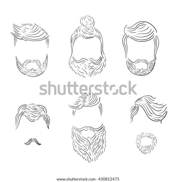 Types Mens Hairstyles Stock Vector Royalty Free 430812475