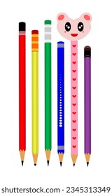 Types of pencil illustration vector design