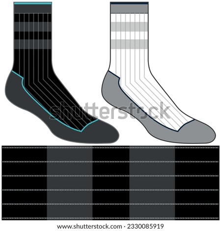 Types of plugs. Blank realistic pairs of different stockings, set of no-show, low-cut, ankle, mid-calf, over-the-calf. Products on mannequins with shadow vector isolated illustration