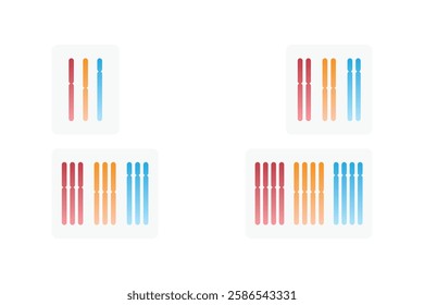 Types of Polyploidy in Chromosomes Science Design. Vector Illustration.