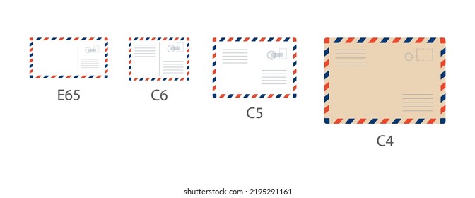 Types of postcards. Set of blank postcards. Greeting cards vector