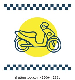 Types of Scooter Matic Motorcycles Monoline Illustration