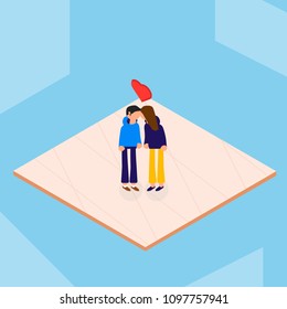 Types of sexuality: Couple. Concept. Flat editable vector illustration, clip art
