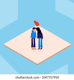 Types of sexuality: Couple. Concept. Flat editable vector illustration, clip art