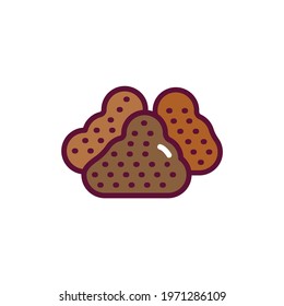 Types soil color line icon. Isolated vector element. Outline pictogram for web page, mobile app, promo