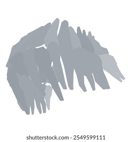 Types of tooth silhouette. Various human tooth with roots, molars, premolars, canines. Vector illustration.