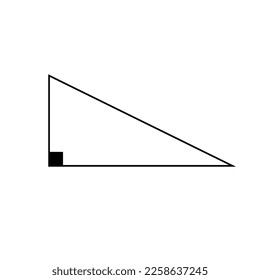 types of triangle in mathematics. Right triangle. Vector illustration isolated on white background.