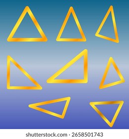 Arten von Dreiecken, geometrische Formen von goldenen Dreiecken