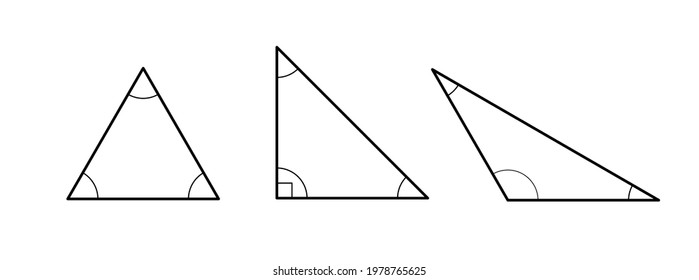 Types Triangles Mathematical Vector Symbols Educational Stock Vector ...