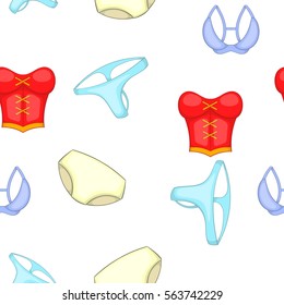 Types of underwear pattern. Cartoon illustration of types of underwear vector pattern for web