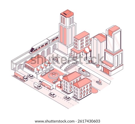 Types of urban transport - vector isometric illustration