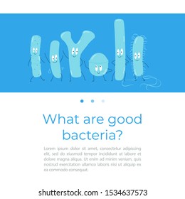 Types of useful probiotics. Vector illustration, website template.