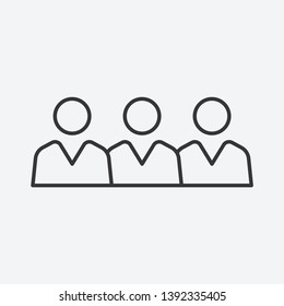 Types of users, customers modern simple clear flat outline vector icon, symbol on grey background