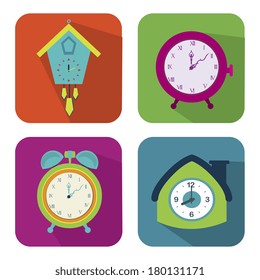 types of watches over  white background vector illustration