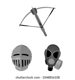 Types of weapons monochrome icons in set collection for design.Firearms and bladed weapons vector symbol stock web illustration.