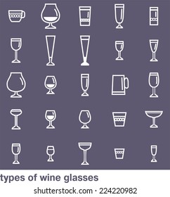 types of wine glasses icon