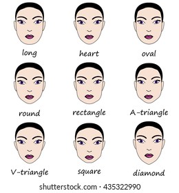 Female Face Shapes Stock Illustrations, Images & Vectors | Shutterstock