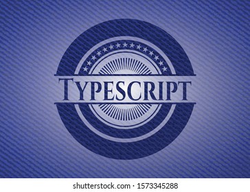 Typescript jean or denim emblem or badge background. Vector Illustration. Detailed.