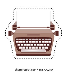 typewrite retro isolated icon vector illustration design