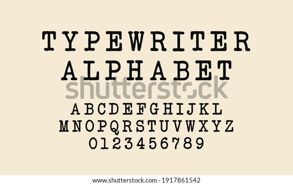 american typewriter font alphabet vector