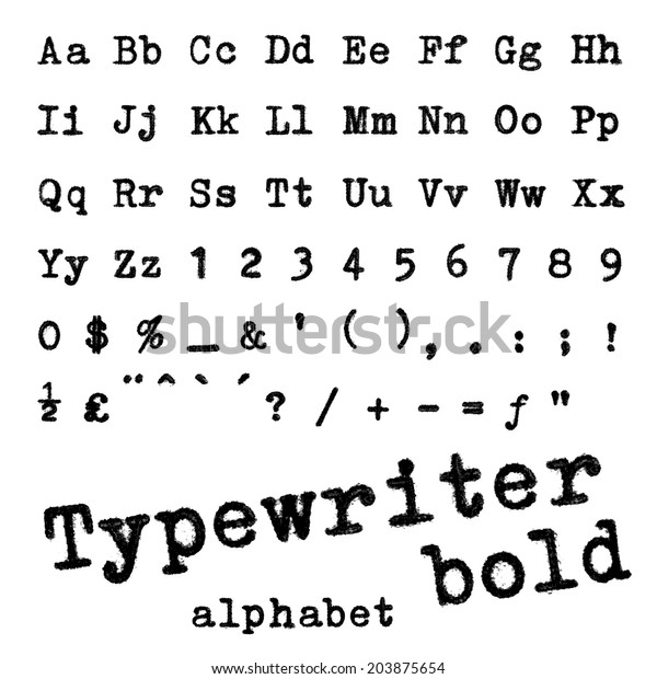 Typewriter Alphabet Set Vector Illustration Stock Vector (Royalty Free ...