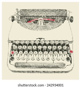 Typewriter in typewriter art