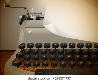 Typewriter with blank sheet of paper