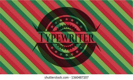 Typewriter christmas badge background.