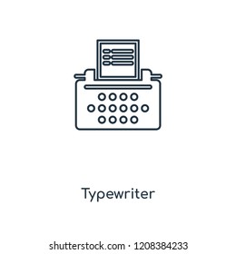 Typewriter concept line icon. Linear Typewriter concept outline symbol design. This simple element illustration can be used for web and mobile UI/UX.
