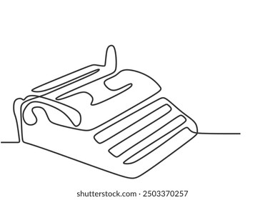 Typewriter Continuous Line Drawing. Minimalist Illustration for World Writers and Poets Day