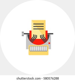 Typewriter as Copywriting Concept Icon