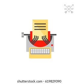 Typewriter as Copywriting Concept Icon