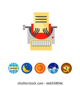Typewriter as Copywriting Concept Icon