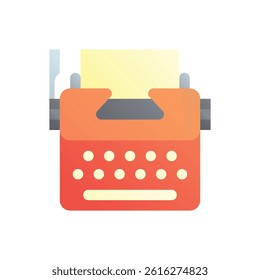 Typewriter. Editable vector icon, coloured.