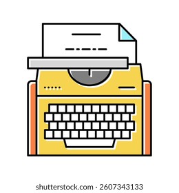 typewriter equipment color icon vector. typewriter equipment sign. isolated symbol illustration