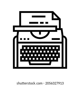 typewriter equipment line icon vector. typewriter equipment sign. isolated contour symbol black illustration