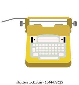 Typewriter flat illustration on white