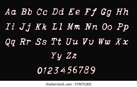 Typewriter font - Old Detective Font - Vector