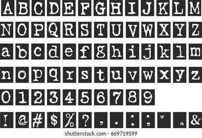 Typewriter Font - Vector