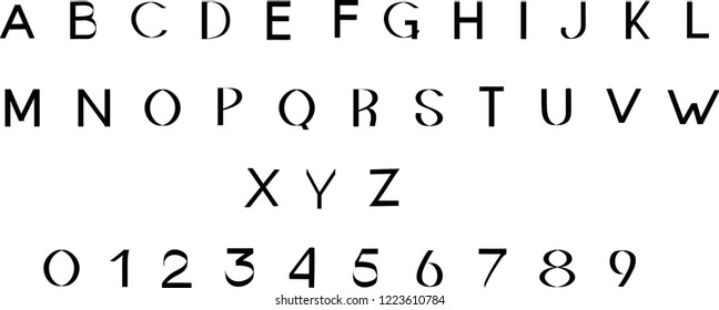 Typewriter font   - Vintage Vector Alphabet